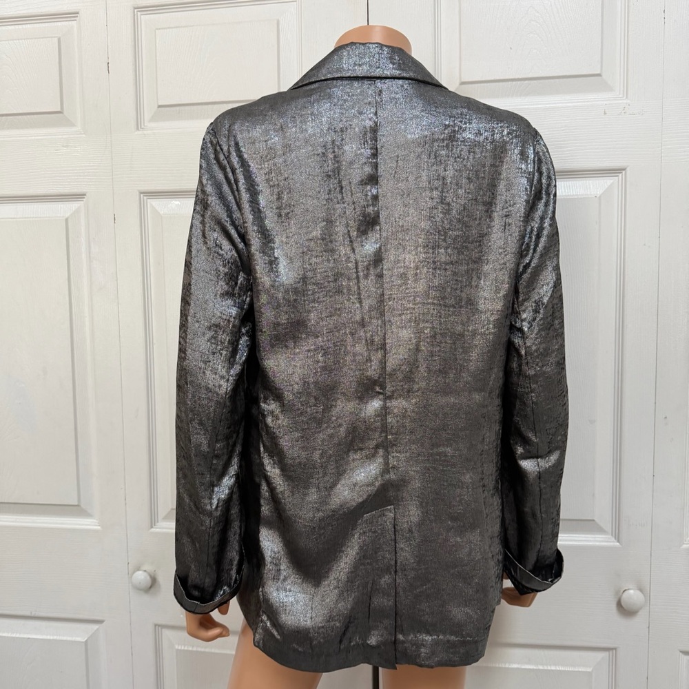 a new day Shimmering Silver Metallic Blazer Women’s Size S - Picture 15 of 16